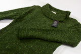 Pull à col bateau et bords à chevrons - Vert – Rossan Knitwear - détail