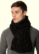 Echarpe à torsade et en maille côtelée – Raven – Fisherman Out of Ireland - sur modèle