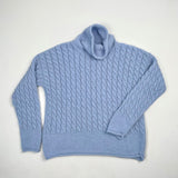 Pull à col cheminée et à torsades - Myosotis - Fisherman Out of Ireland