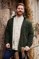 Chemise chaude doublée en flanelle de coton - Vert Forêt et Noir à carreaux - Lee Valley