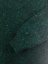 Pull col round - Vert Bouteille - Fisherman Out of Ireland - détail