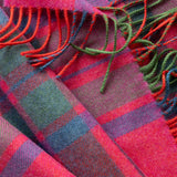 Echarpe fine mérinos – rose, ardoise et bleu marine à carreaux – John Hanly - détail