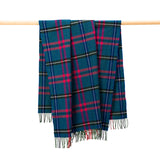 Couverture en laine d’agneau - bleu, rose et gris à carreaux - John Hanly