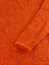 Pull à col round et à bords roulotés – orange – Rossan Knitwear détail