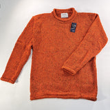 Pull à col round et à bords roulotés – orange – Rossan Knitwear