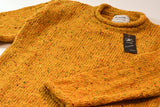 Pull à col round et à bords roulotés – jaune – Rossan Knitwear - détail