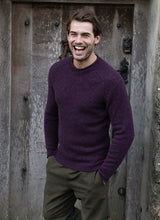 Pull ras-du-cou à emmanchures marteau et à bords roulotés - Elderberry - Fisherman Out of Ireland - devant 2