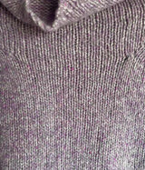 Pull Slouchy à col cheminée haut - Lilas - Fisherman Out of Ireland - détail