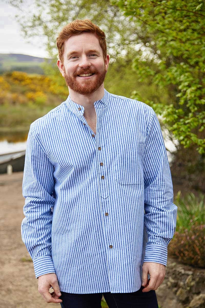 Chemise Grand pere Vintage en coton Rayures Bleues Lee Valley