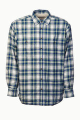 Chemise chaude doublée en flanelle de coton – Tartan Douglas Bleu - Lee Valley