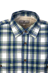 Chemise femme chaude doublée en flanelle de coton – Tartan Douglas Bleu - Lee Valley - détail