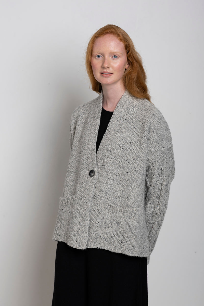 Veste Manches Aran – Gris Doux - McConnell - sur modèle