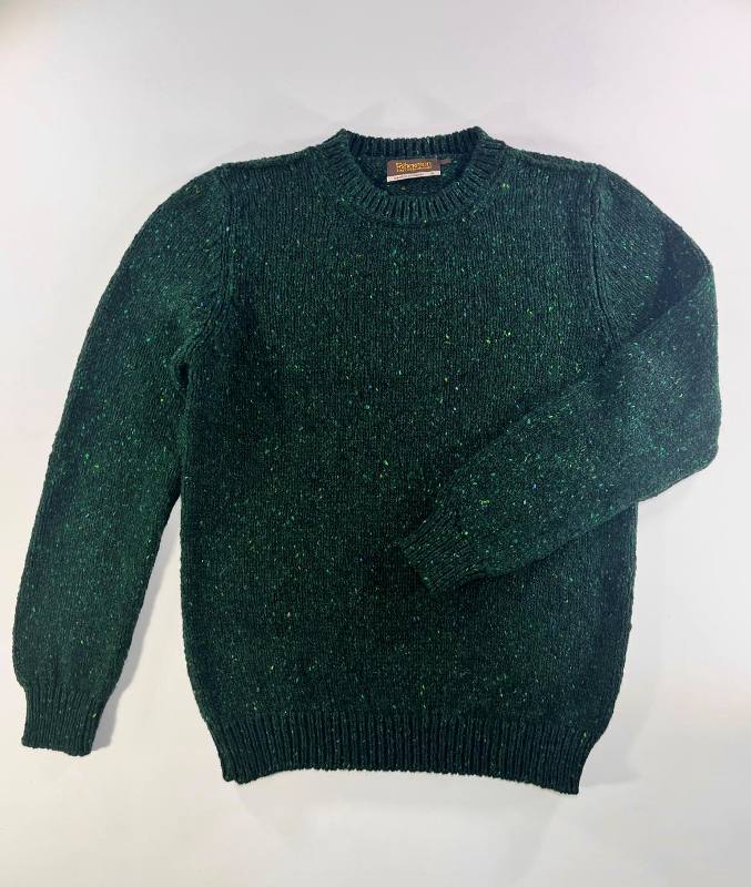 Pull col round - Vert Bouteille - Fisherman Out of Ireland