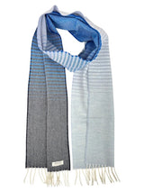 Echarpe en laine d’agneau mérinos – Denim Ómbre – McNutt of Donegal