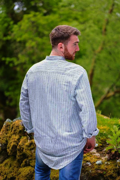 Surchemise à carreaux coupe droite homme blanc