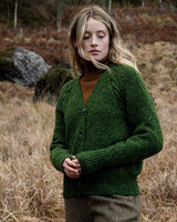 Gilet raglan et à torsades - Shamrock - Fisherman Out of Ireland - sur modèle