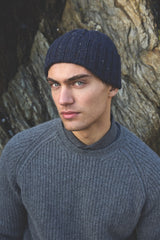 Bonnet en Maille Côtelée – Silent Night – Fisherman Out of Ireland - sur modèle