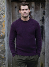 Pull ras-du-cou à emmanchures marteau et à bords roulotés - Elderberry - Fisherman Out of Ireland -  devant