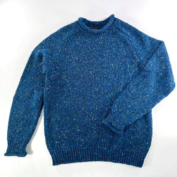 Pull à emmanchures marteau et à col roulotté - Denim - Fisherman Out of Ireland
