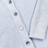 Gilet alpaga à col châle et à maille chargée - Myosotis - Fisherman Out of Ireland - détail
