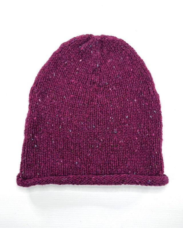 Bonnet Slouchy à bord roulotté - Berry - Fisherman Out of Ireland