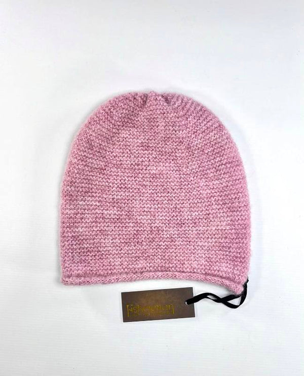 Bonnet Slouchy - bébé alpaga et laine – rose – Fisherman Out of Ireland