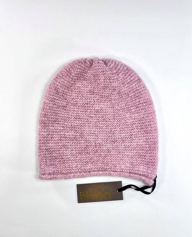 Bonnet Slouchy - bébé alpaga et laine – rose – Fisherman Out of Ireland