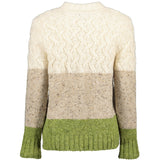 Pull à torsades et rayures – Blanc, Avoine et Citron Vert  – McConnell - dos