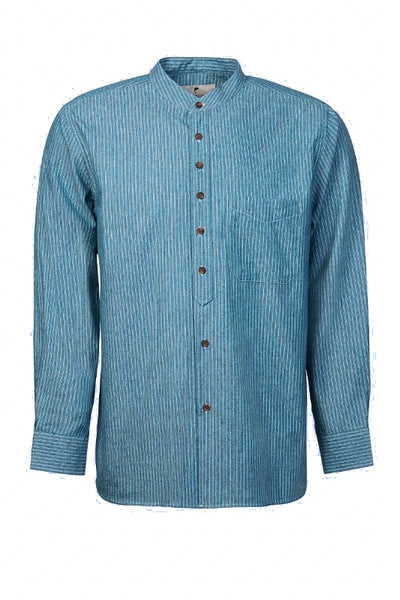 Chemisier Vintage Country Familly 100% Coton Rayé Bleu Et Blanc - T42