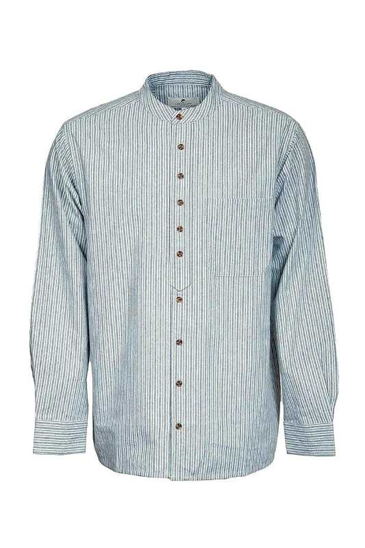 Chemise Grand-père Vintage en coton - Ivoire à rayures gris ardoise - Lee Valley