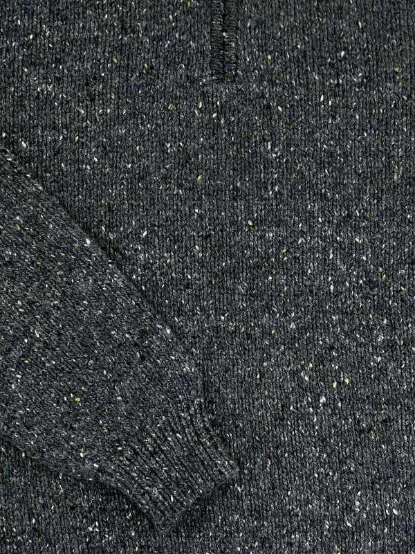 Pull col montant à fermeture éclair - Steel Wool - Fisherman Out of Ireland - détail