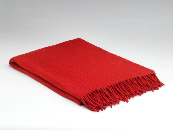 Couverture en laine cachemire et mérinos  - Rouge - McNutt of Donegal