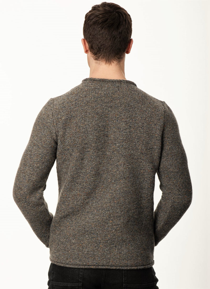 Pull à col round et à bords roulottés – Smoke – Fisherman Out of Ireland - derrière
