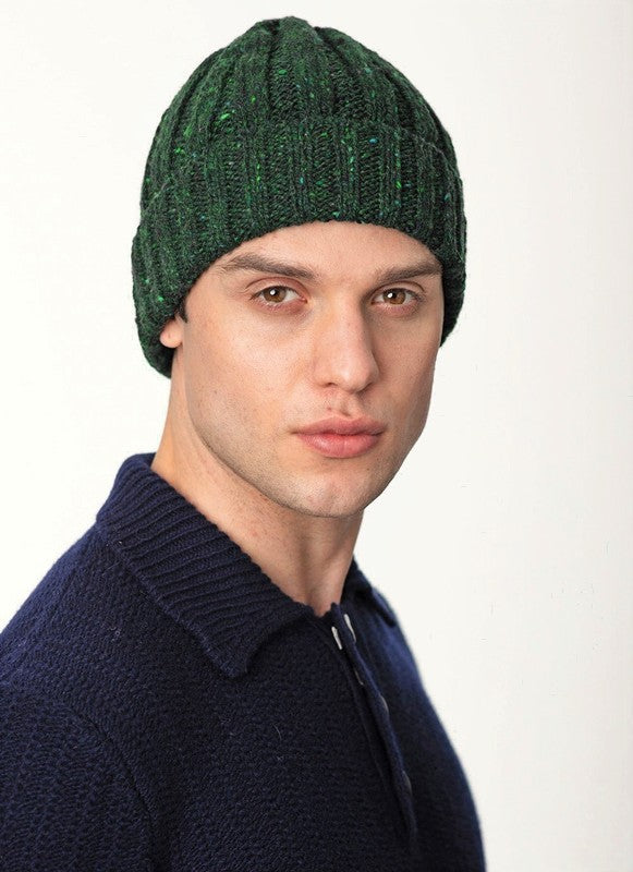Bonnet en Maille Côtelée – Vert Bouteille – Fisherman Out of Ireland
