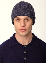 Bonnet en Maille Côtelée – Bleu Ardoise – Fisherman Out of Ireland