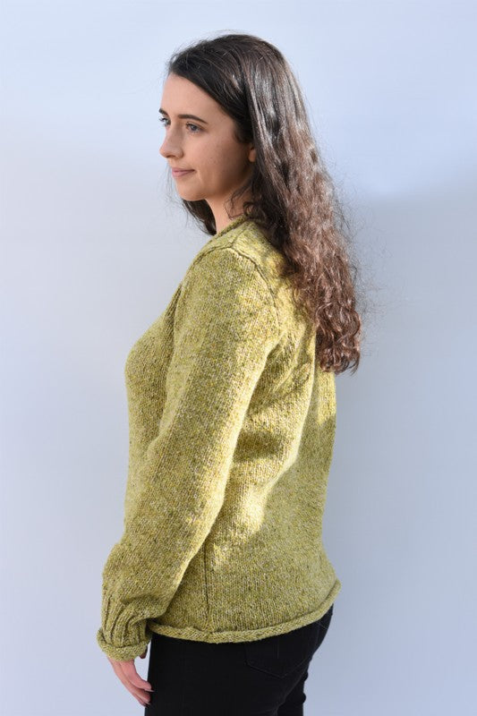 Pull alpaga à col round et à bords roulotés – Avocat – McConnell - côté