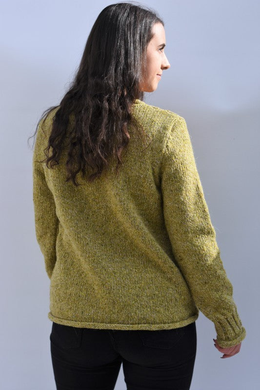 Pull alpaga à col round et à bords roulotés – Avocat – McConnell - dos