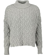 Pull d’Aran court et à col roulé – Gris Perle – McConnell - devant