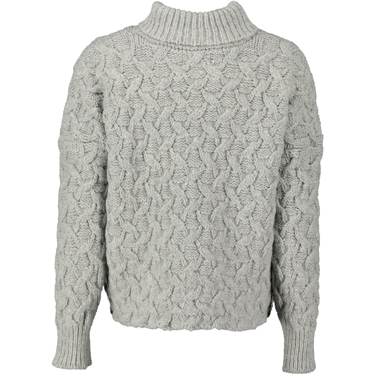 Pull d’Aran court et à col roulé – Gris Perle – McConnell - dos