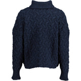 Pull d’Aran court et à col roulé – Bleu Marine – McConnell  - dos