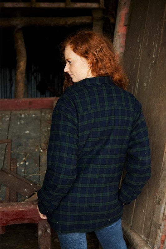 Chemise femme chaude doublée en flanelle de coton – Tartan Black Watch - Lee Valley - dos