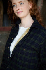 Chemise femme chaude doublée en flanelle de coton – Tartan Black Watch - Lee Valley - poche devant