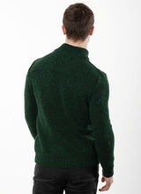 Pull col montant à fermeture éclair - Vert Bouteille - Fisherman Out of Ireland - dos