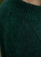 Pull col montant à fermeture éclair - Vert Bouteille - Fisherman Out of Ireland - détail épaule