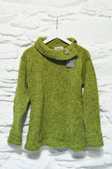 Pull à col bateau et bords à chevrons - Vert Pomme – Rossan Knitwear