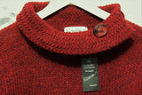 Pull à col bateau et bords à chevrons - Rouge – Rossan Knitwear - détail col