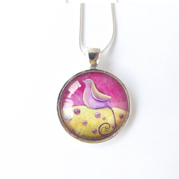 Pendentif Round – "Chante de la cime des arbres" – Amélie Gagné