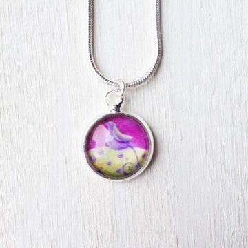 Petit Pendentif Round – "Chanter de la cime des arbres" – Amélie Gagné