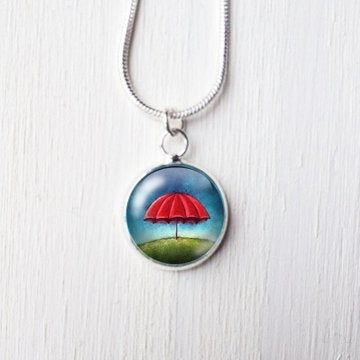 Petit Pendentif Round – "En Attendant la Pluie" – Amélie Gagné