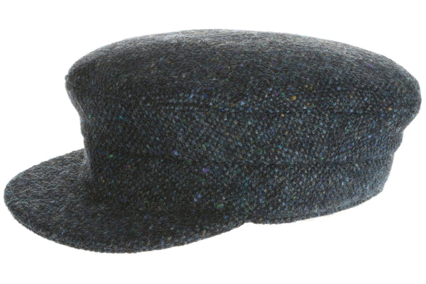 Casquette de skipper en tweed - Bleu - Hanna Hats